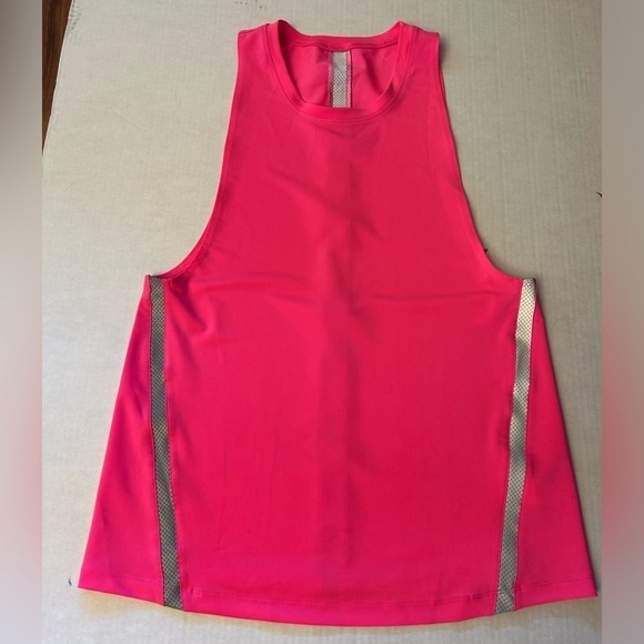 Jessica Simpson The warm up tank top pink with metallic stripes Sz-M. X7 - Picture 8 of 11